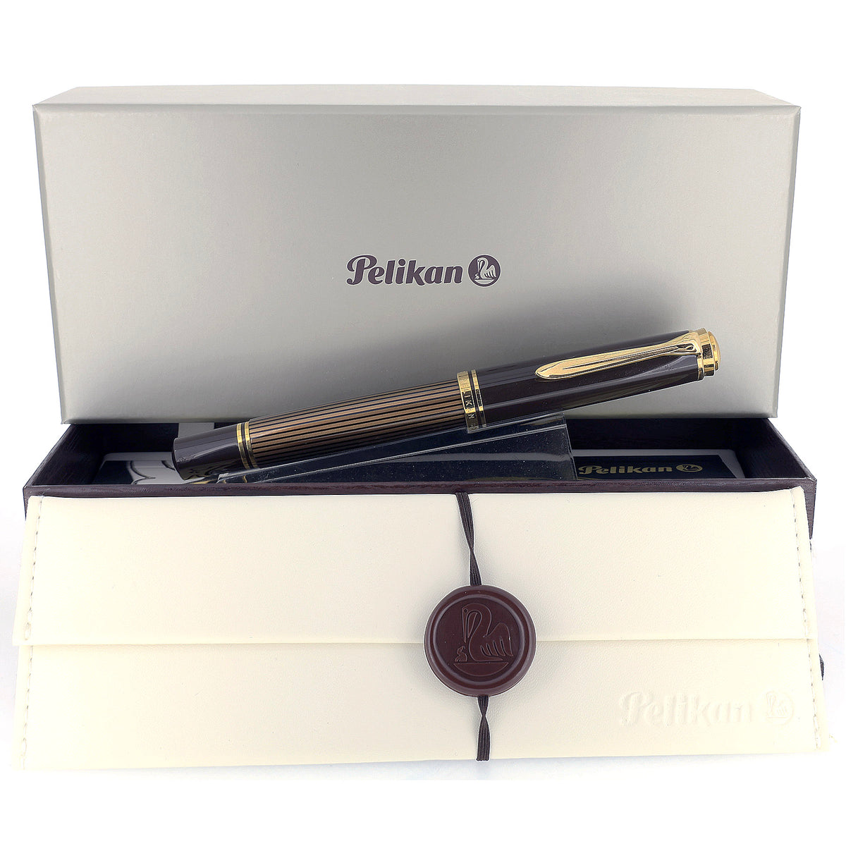 2019 PELIKAN M800 SOUVERAN BROWN-BLACK SPECIAL EDITION 18K MED NIB FOU