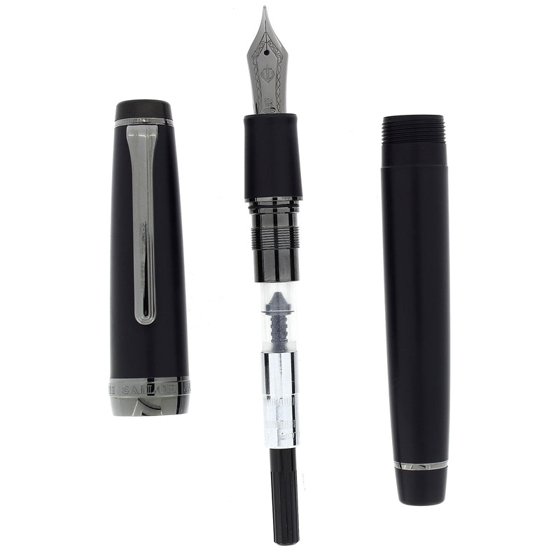 BRAND NEW 2024 SAILOR PRO GEAR IMPERIAL BLACK RUTHENIUM TRIM 21K M NIB FOUNTAIN PEN OFFERED BY ANTIQUE DIGGER
