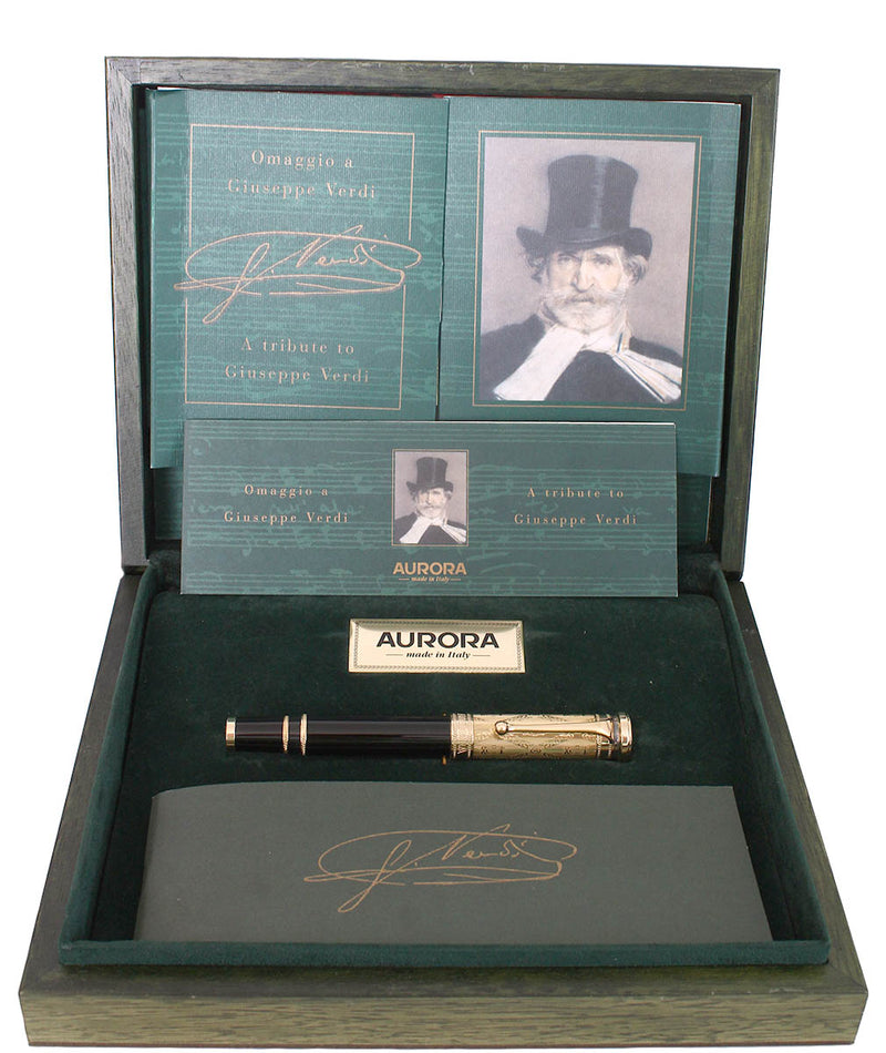 AURORA GIUSEPPE VERDI 200th ANNIVERSARY LIMITED EDITION 339/1919 FOUNTAIN PEN NEVER INKED BOXED MINT OFFERED BY ANTIQUE DIGGER