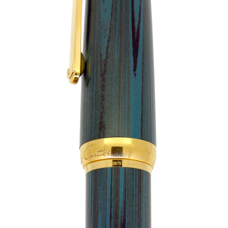 CARTIER DANDY VERDE GREEN EBONITE LIMITED EDITION 870/1847 FOUNTAIN PEN MINT OFFERED BY ANTIQUE DIGGER