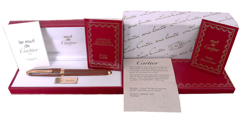 CARTIER DANDY LIMITED EDITION RED EBONITE FOUNTAIN PEN NEVER INKED NEW OLD STOCK OFFERED BY ANTIQUE DIGGER