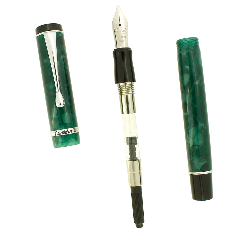 CONKLIN DURAGRAPH FOREST GREEN 1.1MM STUB NIB FOUNTAIN PEN SERVICED