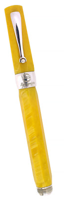 1990S MONTEGRAPPA 1912 SYMPHONY YELLOW CELLULOID STERLING TRIM FOUNTAIN PEN NEVER INKED OFFERED BY ANTIQUE DIGGER