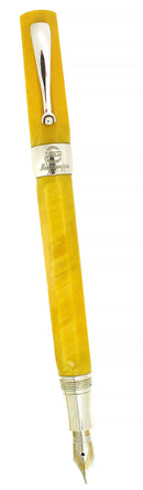 1990S MONTEGRAPPA 1912 SYMPHONY YELLOW CELLULOID STERLING TRIM FOUNTAIN PEN NEVER INKED OFFERED BY ANTIQUE DIGGER