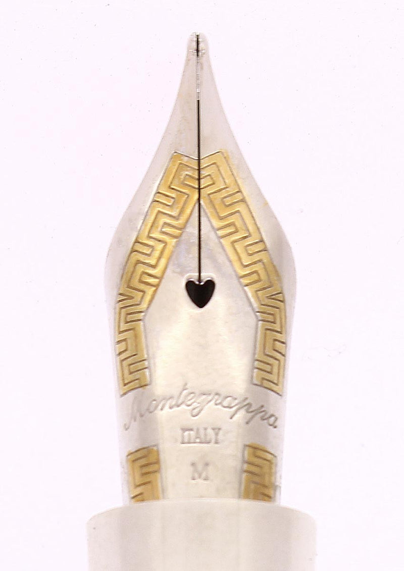 1990S MONTEGRAPPA 1912 SYMPHONY YELLOW CELLULOID STERLING TRIM FOUNTAIN PEN NEVER INKED OFFERED BY ANTIQUE DIGGER