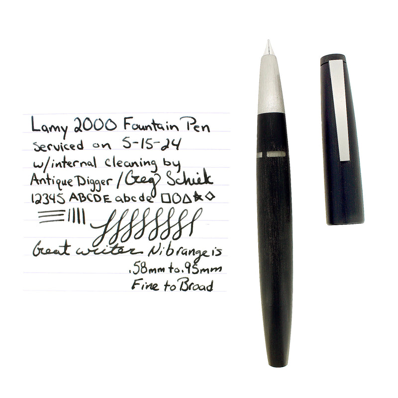 LAMY 2000 MAKROLON FOUNTAIN PEN PISTON FILLER MEDIUM NIB OFFERED BY ANTIQUE DIGGER