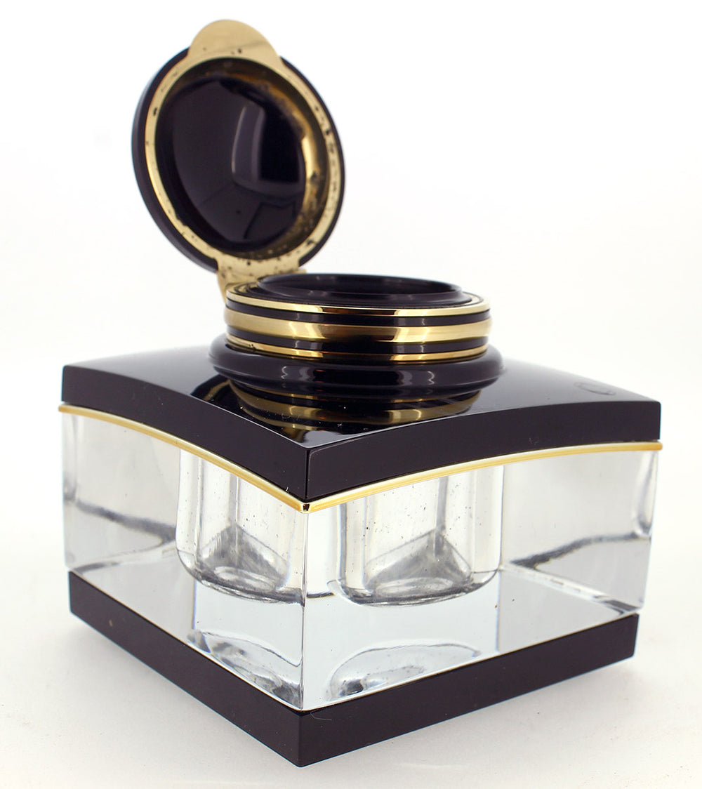 筆記具 MONTBLANC vintage inkwell travel CIRCA 2000 MONTBLANC MEISTERSTUCK TINTENGLAS CRYSTAL INKWELL W/PIPETTE