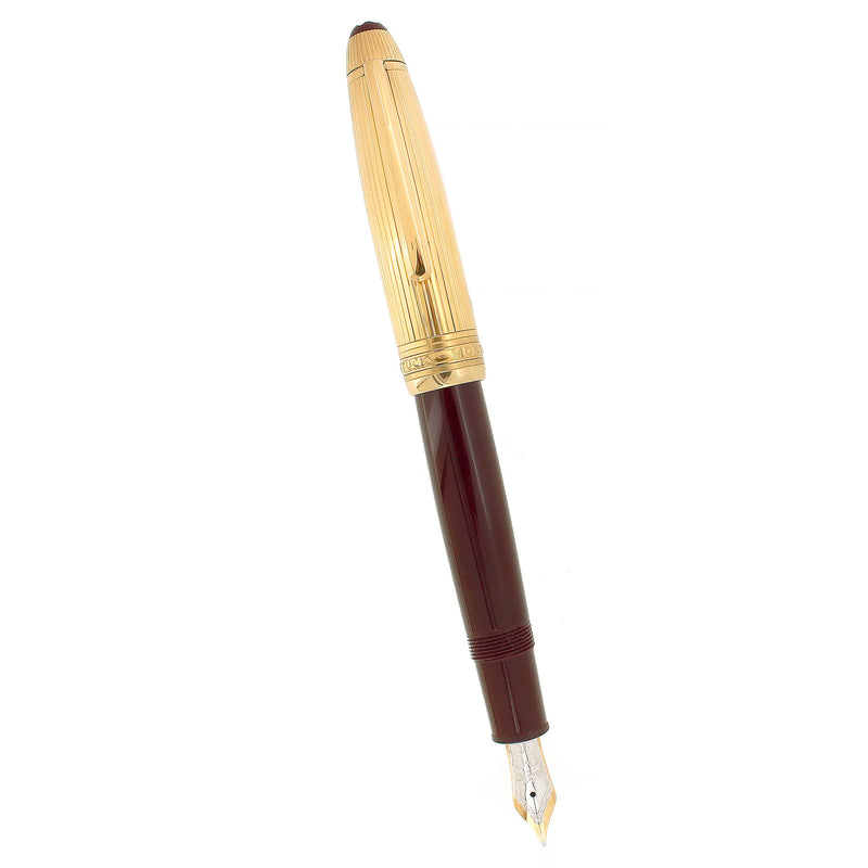 C1995 MONTBLANC 147 DOUE STERLING VERMEIL BORDEAUX TRAVELER'S FOUNTAIN PEN NEVER INKED OFFERED BY ANTIQUE DIGGER
