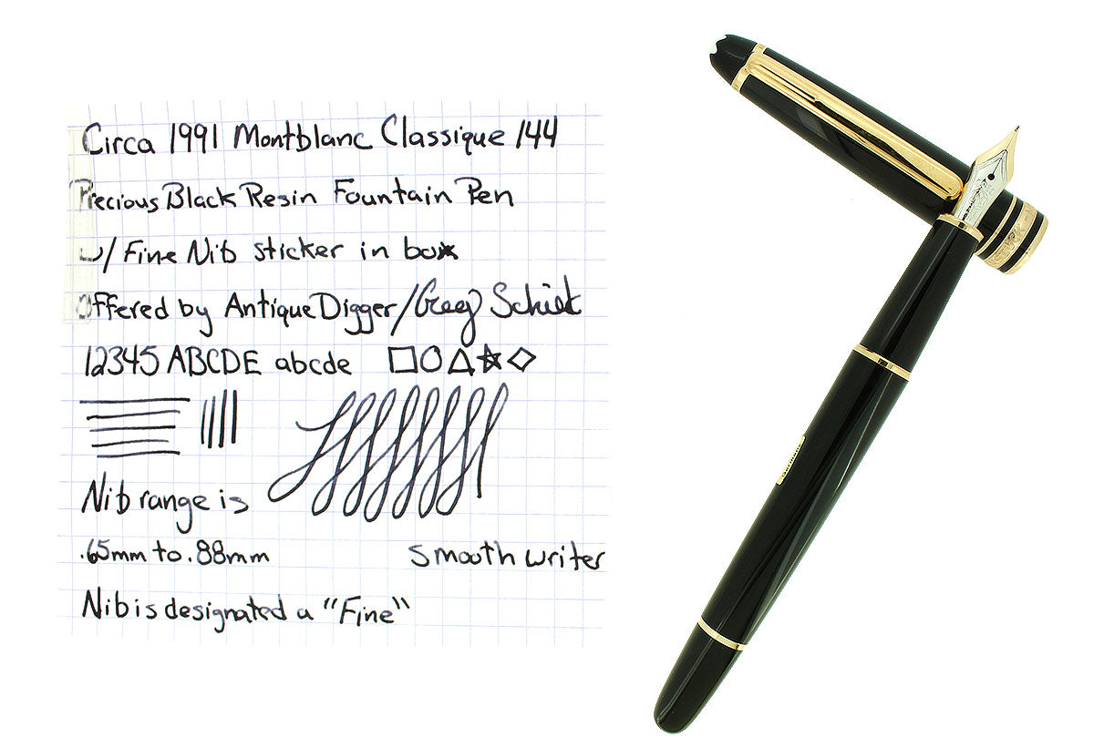 MONTBLANC MEISTERSTUCK N°144 CLASSIQUE FINE NIB STICKERED WITH BOX