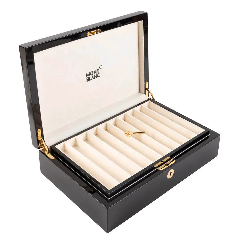 Montblanc ブラック ケースBOX有り。 20 PEN MONTBLANC WRITER'S SERIES BLACK LACQUERED DISPLAY CASE/BOX
