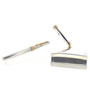 C1992 MONTBLANC MEISTERSTUCK N°144 SOLITAIRE STERLING LINED PATTERN FOUNTAIN W/STERLING DESK BASE OFFERED BY ANTIQUE DIGGER