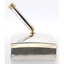 C1992 MONTBLANC MEISTERSTUCK N°144 SOLITAIRE STERLING LINED PATTERN FOUNTAIN W/STERLING DESK BASE OFFERED BY ANTIQUE DIGGER