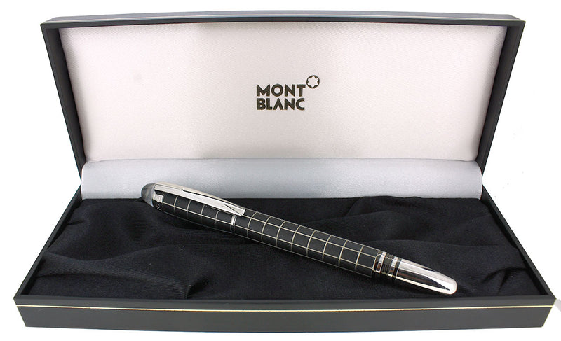 NEVER INKED MONTBLANC STARWALKER PLATINUM TRIM RUBBER FOUNTAIN PEN NEW IN BOX OFFERED BY ANTIQUE DIGGER