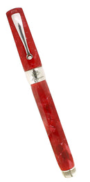 MONTEGRAPPA 1912 SYMPHONY RED CRACKED ICE CELLULOID STERLING TRIM FOUNTAIN PEN NEVER INKED NOS OFFERED BY ANTIQUE DIGGER
