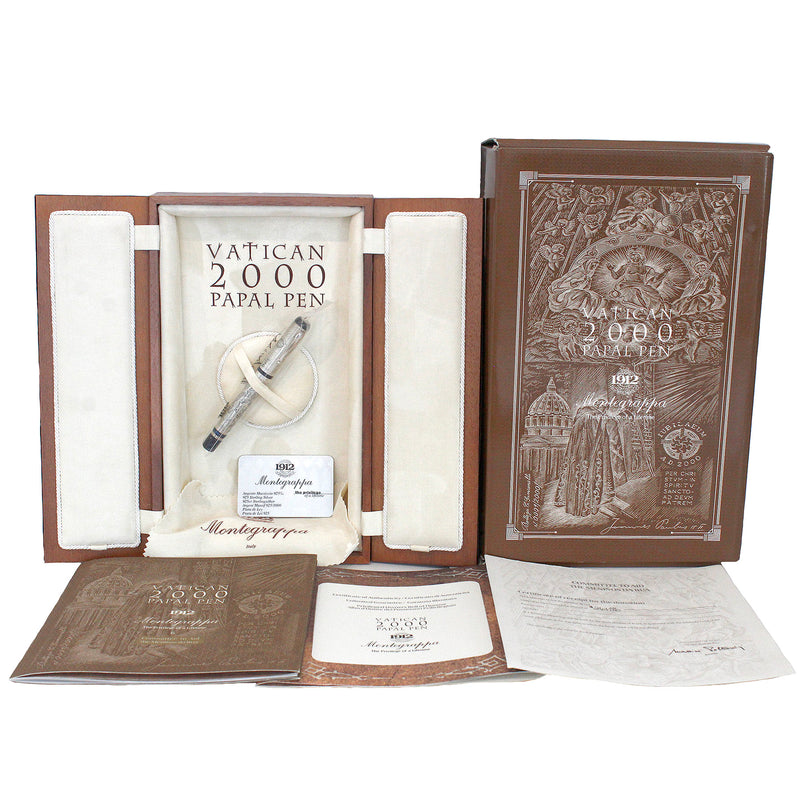 MONTEGRAPPA VATICAN 2000 PAPAL STERLING LIMITED EDITION FOUNTAIN PEN BOX/PAPERS NEVER INKED OFFERED BY ANTIQUE DIGGER