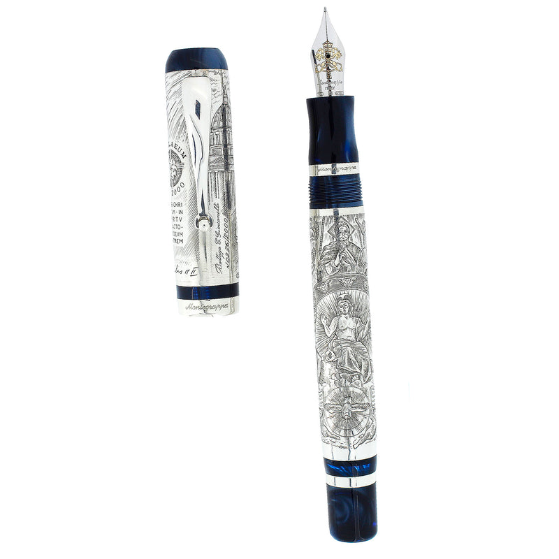 MONTEGRAPPA VATICAN 2000 PAPAL STERLING LIMITED EDITION FOUNTAIN PEN BOX/PAPERS NEVER INKED OFFERED BY ANTIQUE DIGGER