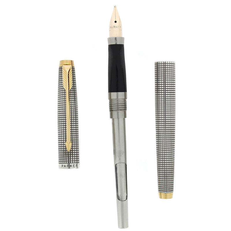 C1964 FIRST YEAR PARKER 75 STERLING SILVER CROSSHATCH (CISELE) W/SCARC