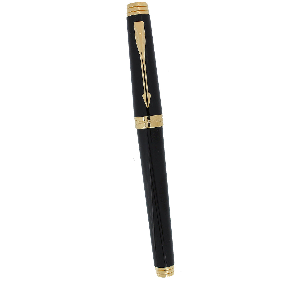 美品★Parker PREMIER K18 750万年筆★ラックブラックST F PARKER PREMIER BLACK LACQUE GOLD TRIM W/18K MED NIB FOUNTAIN PEN NEVER