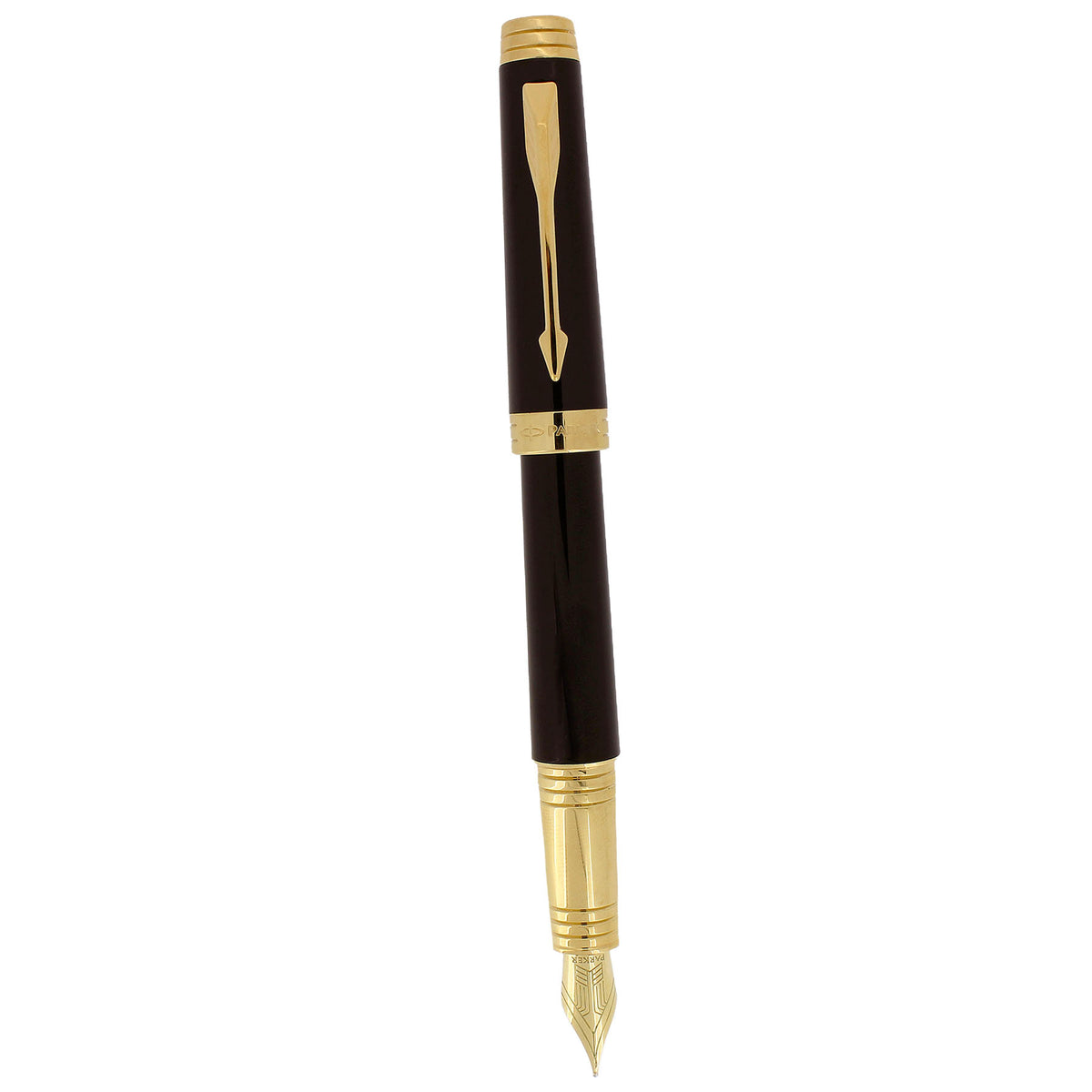 美品★Parker PREMIER K18 750万年筆★ラックブラックST F PARKER PREMIER BLACK LACQUE GOLD TRIM W/18K MED NIB FOUNTAIN PEN NEVER