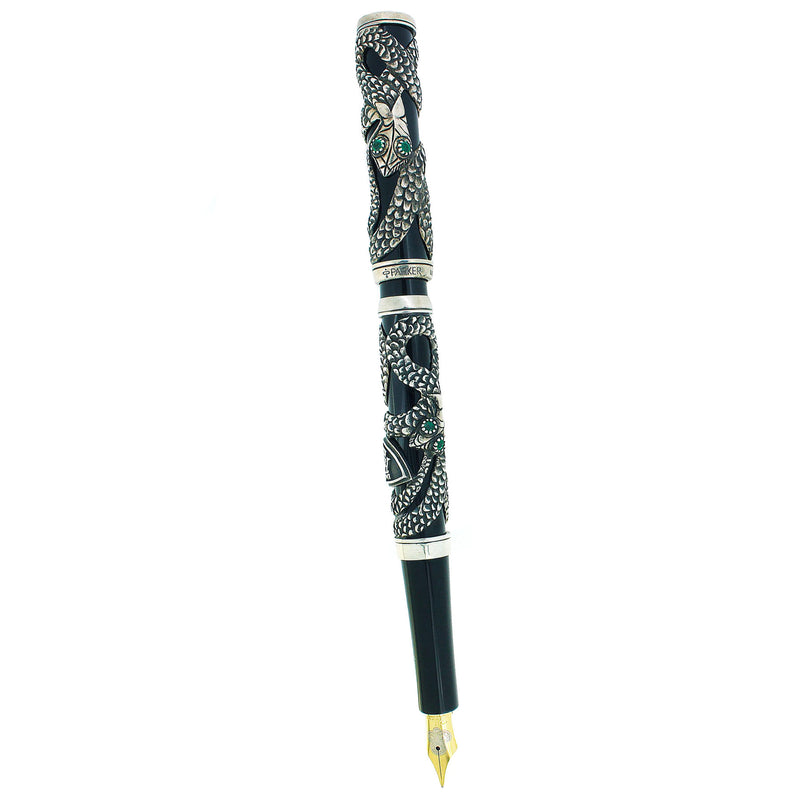 1997 PARKER STERLING SILVER SNAKE LIMITED EDITION 1340/5000 FOUNTAIN PEN NEVER INKED OFFERED BY ANTIQUE DIGGER