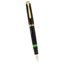1990S PELIKAN M800 BLACK W/GOLD TRIM 14K FF NIB BLACK FOUNTAIN PEN OFFERED BY ANTIQUE DIGGER