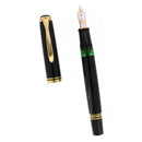 1990S PELIKAN M800 BLACK W/GOLD TRIM 14K FF NIB BLACK FOUNTAIN PEN OFFERED BY ANTIQUE DIGGER
