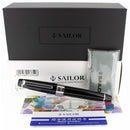 SAILOR PRO GEAR BLACK / SILVER KING OF PEN 21K MED NIB FOUNTAIN PEN NEVER INKED OFFERED BY ANTIQUE DIGGER