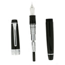 SAILOR PRO GEAR BLACK / SILVER KING OF PEN 21K MED NIB FOUNTAIN PEN NEVER INKED OFFERED BY ANTIQUE DIGGER