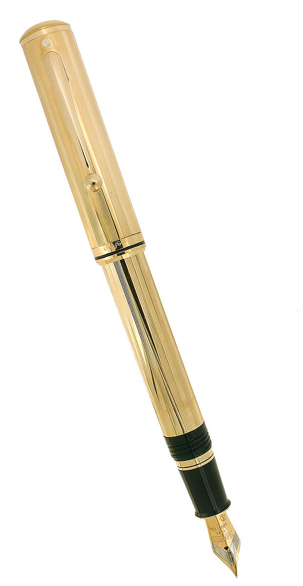 C1996 SHEAFFER GRAND CONNAISSUER 23K GOLD PLATED FOUNTAIN PEN NEVER INKED MINT OFFERED BY ANTIQUE DIGGER