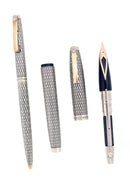 C1972 SHEAFFER STERLING SILVER SOVEREIGN IMPERIAL FOUNTAIN PEN SET W/DIAMOND CLIPS OFFERED BY ANTIQUE DIGGER