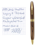 CIRCA 2002 SHEAFFER LEGACY 2 POLISHED COPPER & GOLD TRIM BALLPOINT PEN OFFERED BY ANTIQUE DIGGER