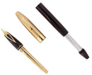 C1995 SHEAFFER LEGACY BRUSHED GOLD CAP BLACK LAQUE 18K MED NIB FOUNTAIN PEN OFFERED BY ANTIQUE DIGGER