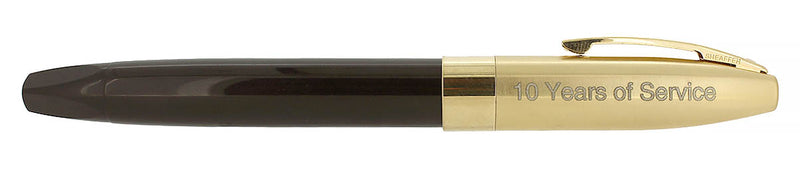 C1995 SHEAFFER LEGACY BRUSHED GOLD CAP BLACK LAQUE 18K MED NIB FOUNTAIN PEN OFFERED BY ANTIQUE DIGGER