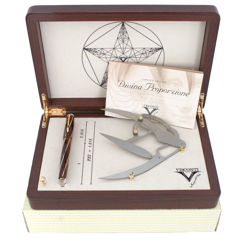 VISCONTI DIVINE PROPORTIONS 25TH ANNIVERSARY 18K GOLD LIMITED EDITION FOUNTAIN PEN MINT BOXED OFFERED BY ANTIQUE DIGGER