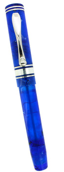 VISCONTI EMPIRE BLUE DEMONSTRATOR STERLING TRIM 18K FINE NIB FOUNTAIN PEN NEVER INKED NOS OFFERED BY ANTIQUE DIGGER