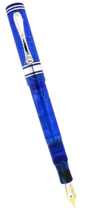 VISCONTI EMPIRE BLUE DEMONSTRATOR STERLING TRIM 18K FINE NIB FOUNTAIN PEN NEVER INKED NOS OFFERED BY ANTIQUE DIGGER
