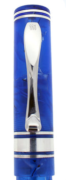 VISCONTI EMPIRE BLUE DEMONSTRATOR STERLING TRIM 18K FINE NIB FOUNTAIN PEN NEVER INKED NOS OFFERED BY ANTIQUE DIGGER