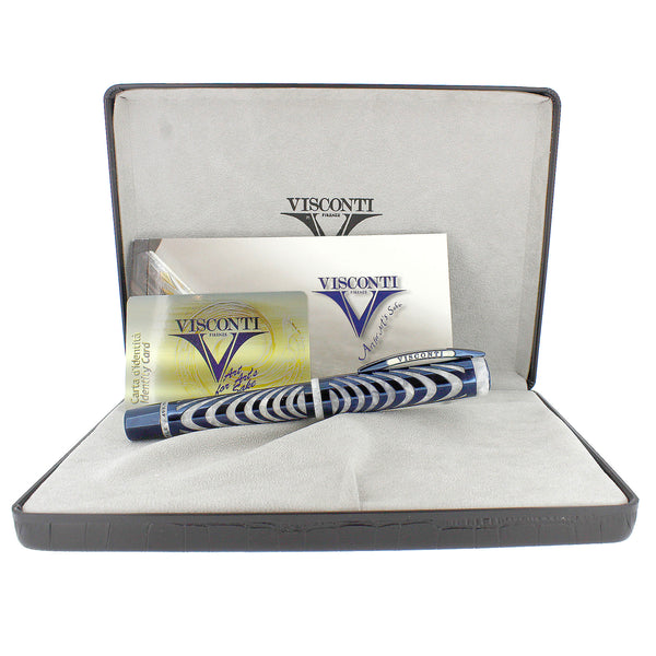 VISCONTI RIPPLE BLUE STERLING LIMITED EDITION FOUNTAIN PEN NEVER INKED