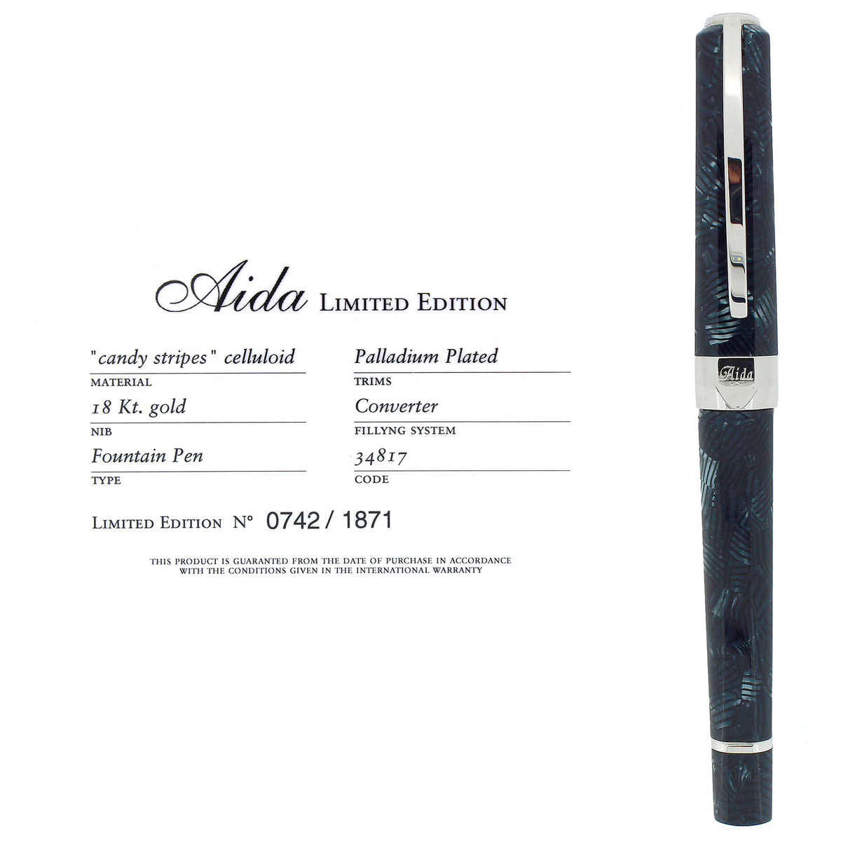 2006 VISCONTI OPERA AIDA CANDY STRIPE LIMITED EDITION 742/1871 18K M N