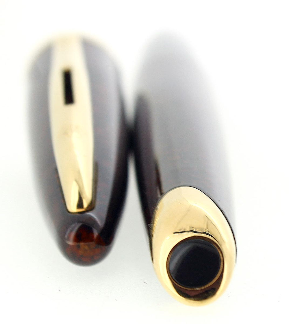 WATERMAN CARENE AMBER SHIMMER 18K FINE NIB FOUNTAIN PEN MINT IN BOX