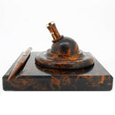 RARE VINTAGE WATERMAN RED MOTTLED GLOBE DESK BASE WITH