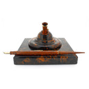 RARE VINTAGE WATERMAN RED MOTTLED GLOBE DESK BASE WITH