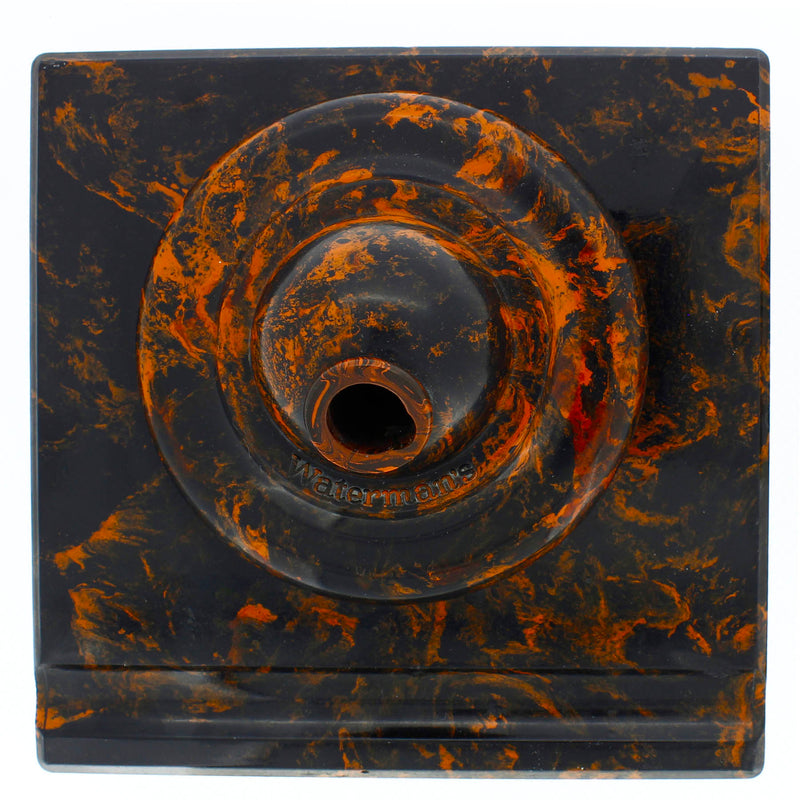 RARE VINTAGE WATERMAN RED MOTTLED GLOBE DESK BASE WITH