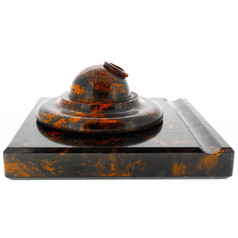 RARE VINTAGE WATERMAN RED MOTTLED GLOBE DESK BASE WITH