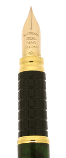 1990S WATERMAN EXCLUSIVE GREEN MOTTLED 18K XF NIB FOUNTAIN PEN OFFERED BY ANTIQUE DIGGER