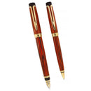 1990S WATERMAN LIAISON EBONITE FOUNTAIN PEN AND BALLPOINT PEN SET 18K MED STUB NIB OFFERED BY ANTIQUE DIGGER