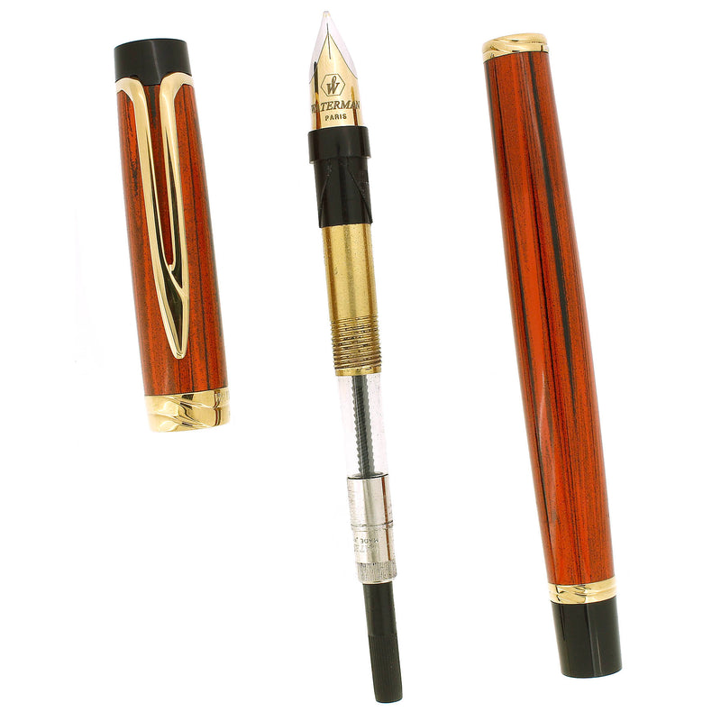 1990S WATERMAN LIAISON EBONITE FOUNTAIN PEN AND BALLPOINT PEN SET 18K MED STUB NIB OFFERED BY ANTIQUE DIGGER