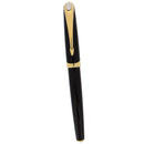 2000 PARKER ELLIPSE BLACK LACQUE GOLD TRIM W/18K MED NIB FOUNTAIN PEN NEVER INKED OFFERED BY ANTIQUE DIGGER
