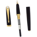 2000 PARKER ELLIPSE BLACK LACQUE GOLD TRIM W/18K MED NIB FOUNTAIN PEN NEVER INKED OFFERED BY ANTIQUE DIGGER