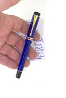 1996 PARKER DUOFOLD INTERNATIONAL LAPIS LAZULI BLUE FOUNTAIN PEN 18K FINE NIB MINT